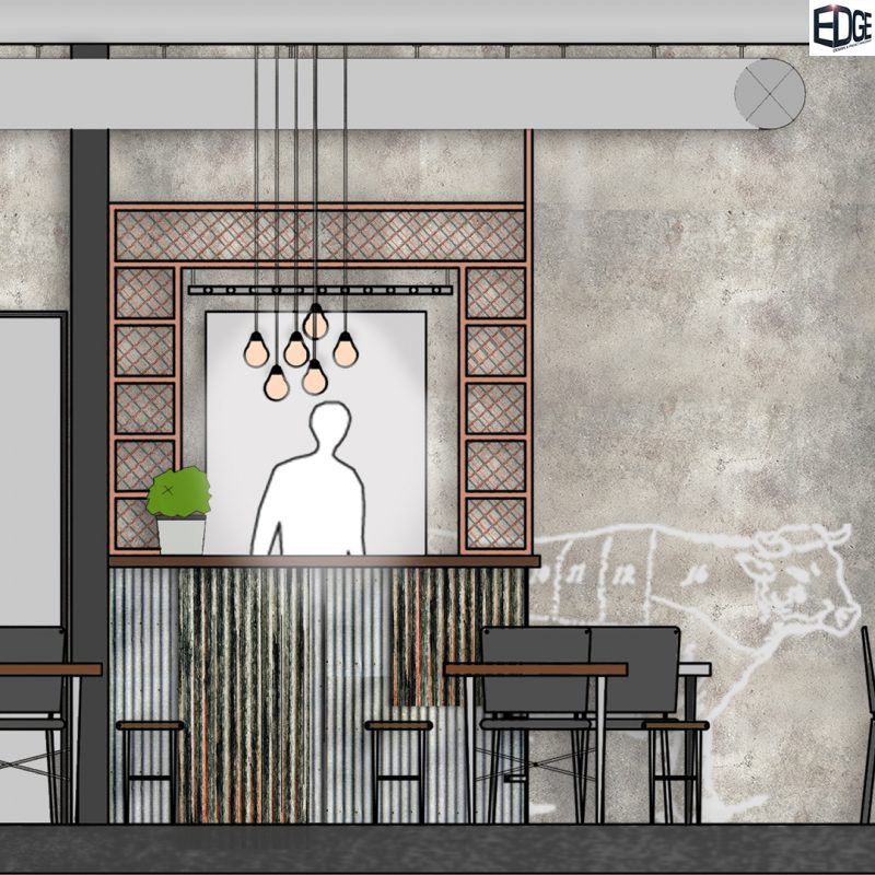 Quigleys bar mock-up interior design